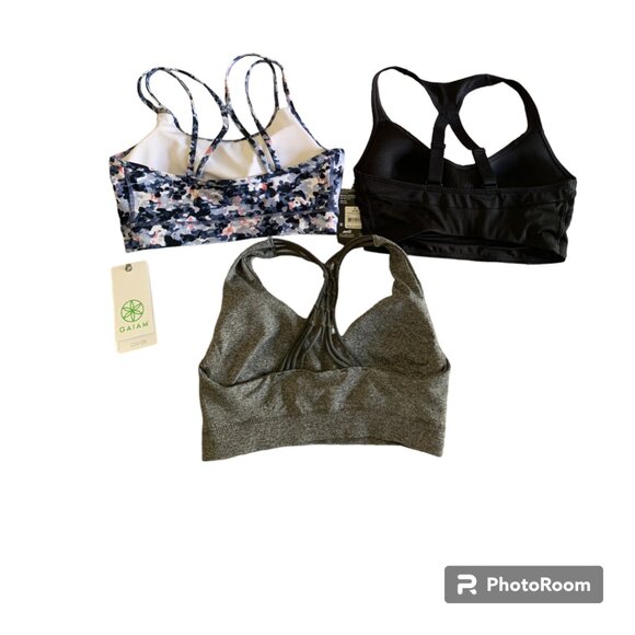 NWT Gaiam | Avia | Sports Bra Bundle (3) S/XS | black, grey, violet storm - Picture 2 of 14